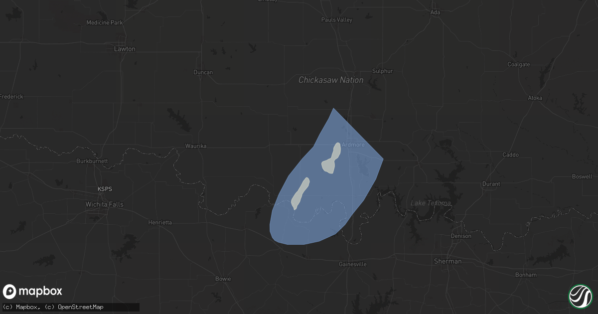 Hail map in Wilson, OK on April 3, 2025