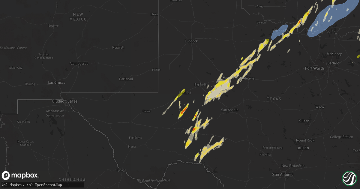 Hail map on April 3, 2025