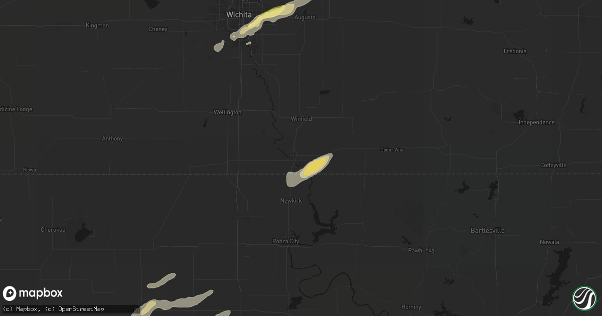 Hail map in Arkansas City, KS on April 3, 2026