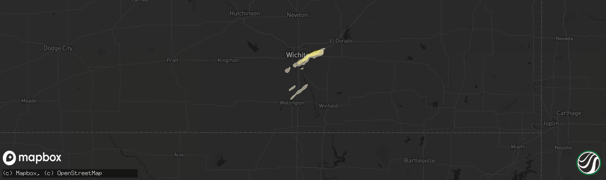 Hail map in Belle Plaine, KS on April 3, 2026