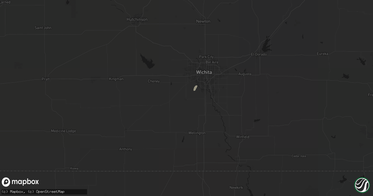 Hail map in Clearwater, KS on April 3, 2026