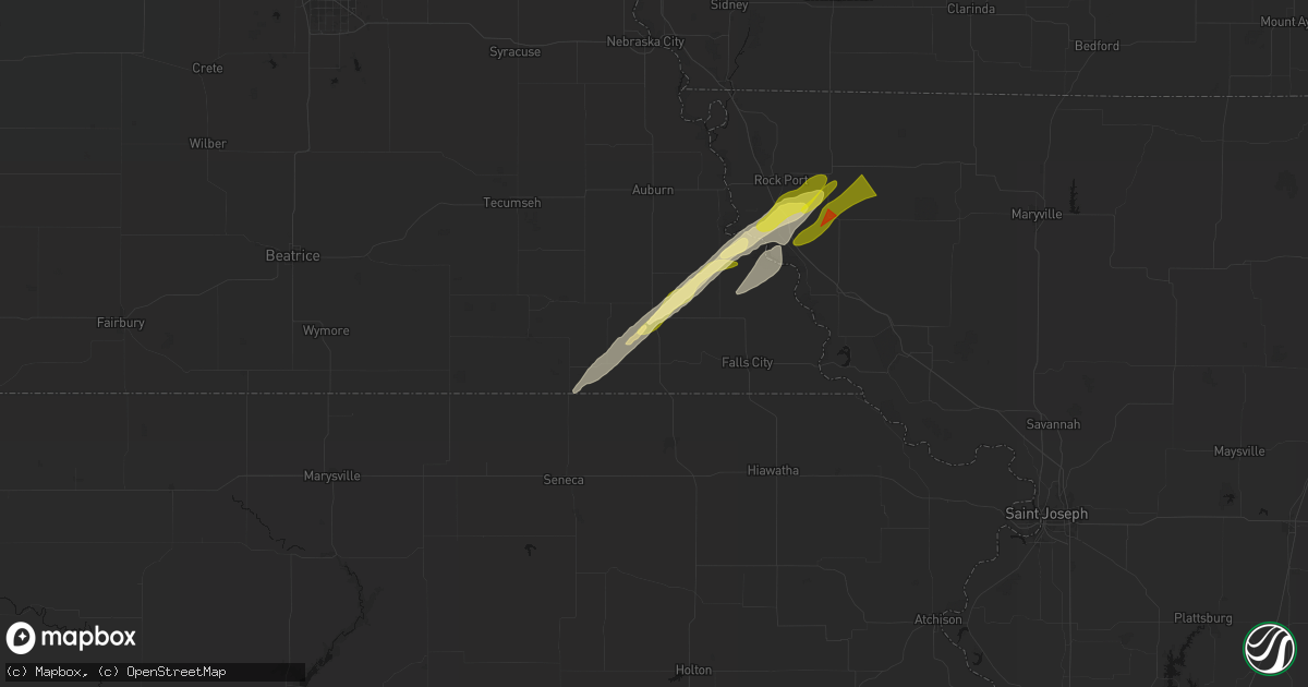 Hail map in Dawson, NE on April 3, 2026