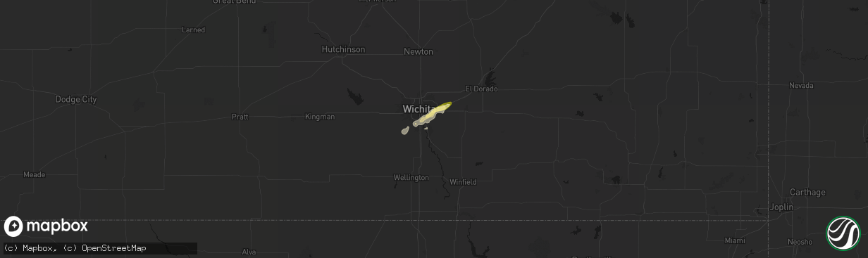 Hail map in Derby, KS on April 3, 2026