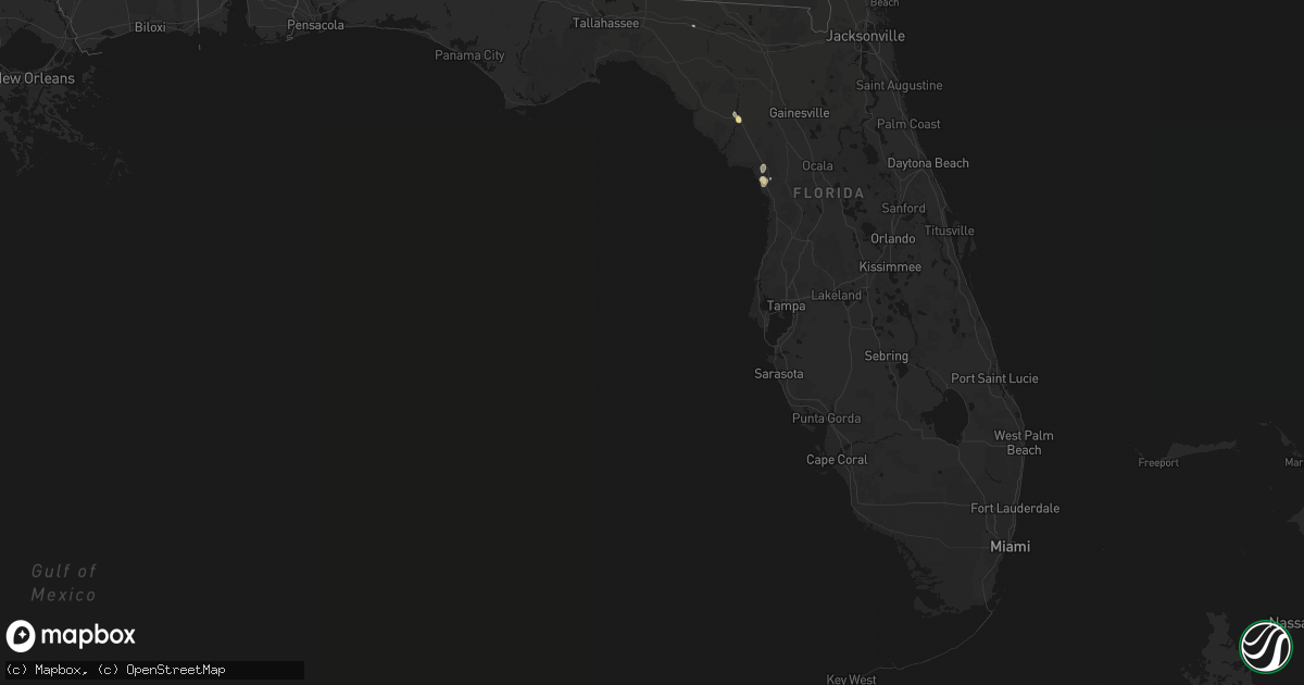 Hail map in Florida on April 3, 2026