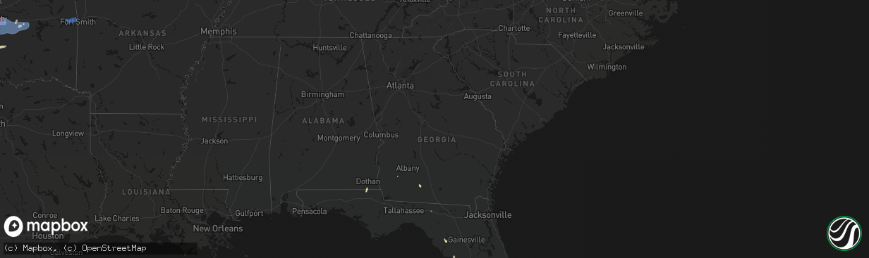 Hail map in Georgia on April 3, 2026