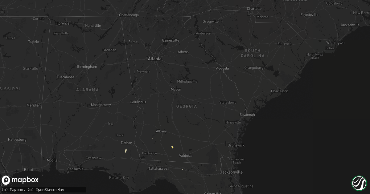 Hail map in Georgia on April 3, 2026