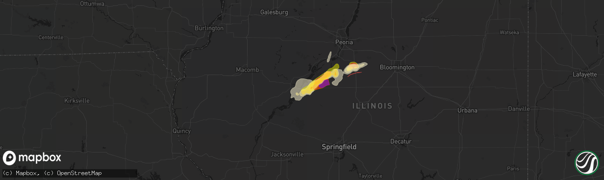 Hail map in Havana, IL on April 3, 2026