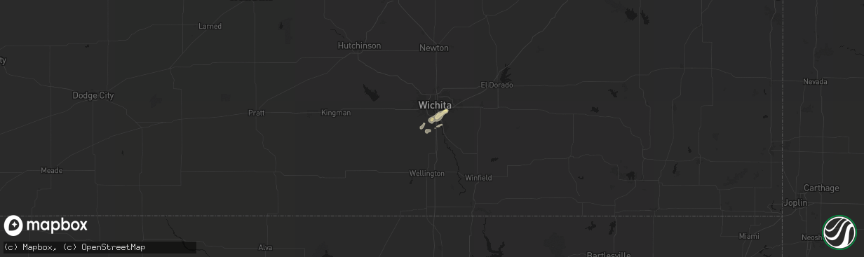 Hail map in Haysville, KS on April 3, 2026