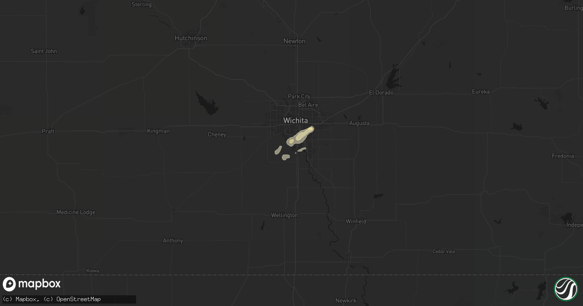 Hail map in Haysville, KS on April 3, 2026