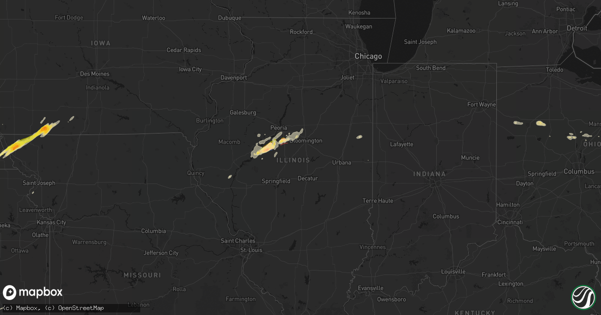 Hail map in Illinois on April 3, 2026