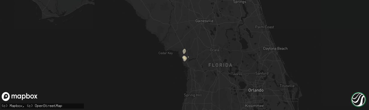Hail map in Inglis, FL on April 3, 2026