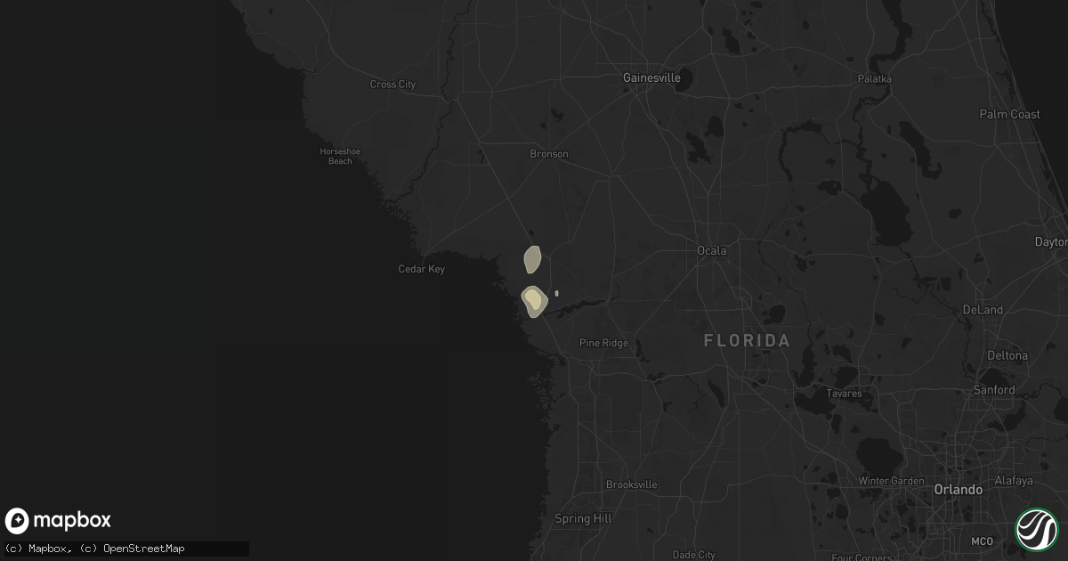 Hail map in Inglis, FL on April 3, 2026