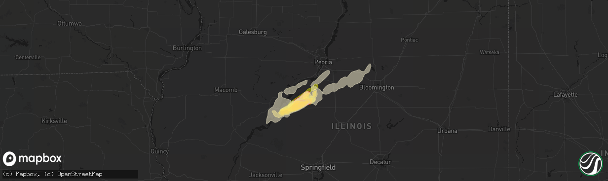 Hail map in Manito, IL on April 3, 2026