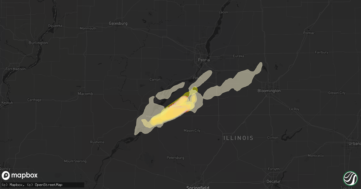 Hail map in Manito, IL on April 3, 2026