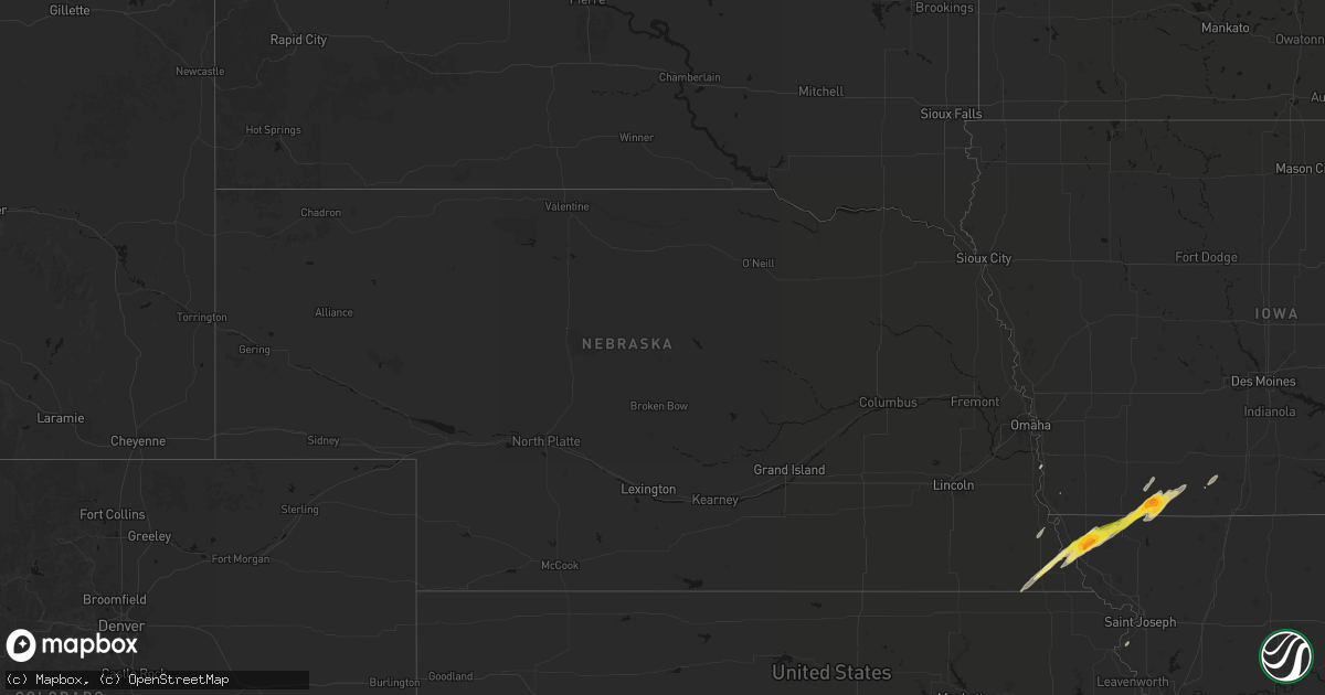 Hail map in Nebraska on April 3, 2026