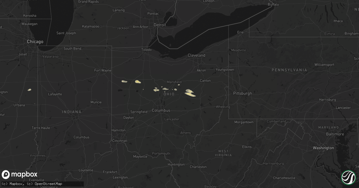 Hail map in Ohio on April 3, 2026