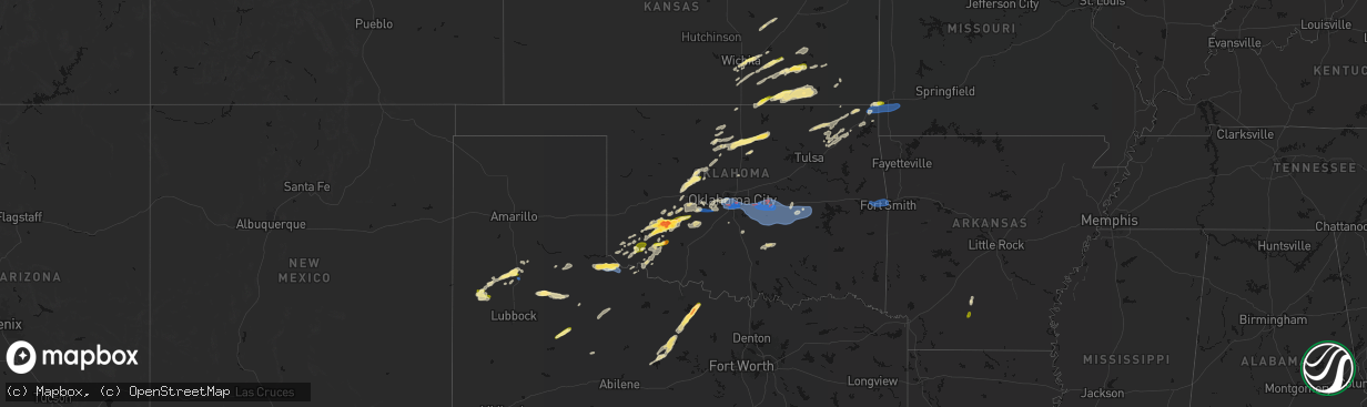 Hail map in Oklahoma on April 3, 2026