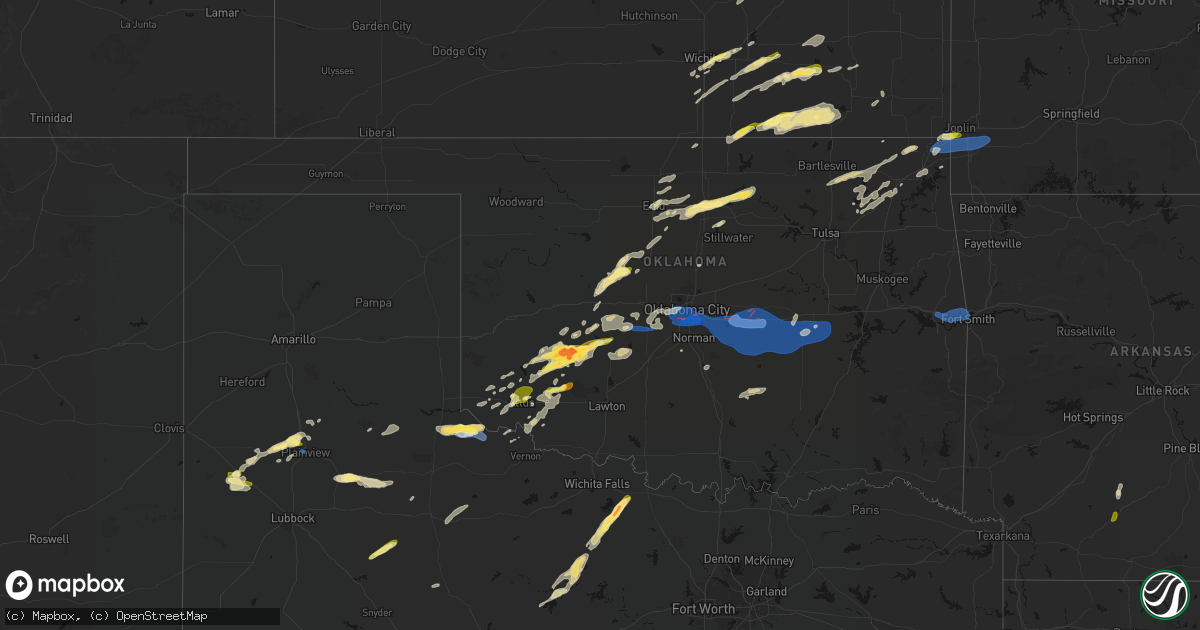 Hail map in Oklahoma on April 3, 2026