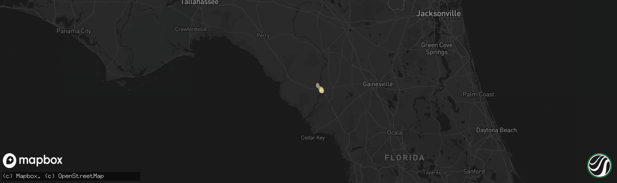 Hail map in Old Town, FL on April 3, 2026