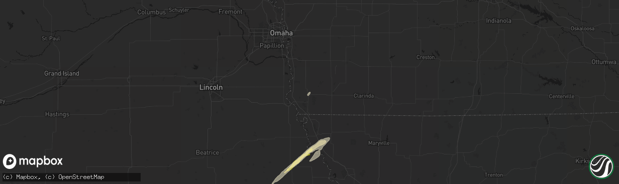 Hail map in Sidney, IA on April 3, 2026