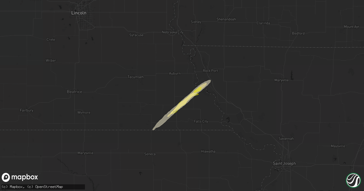 Hail map in Stella, NE on April 3, 2026