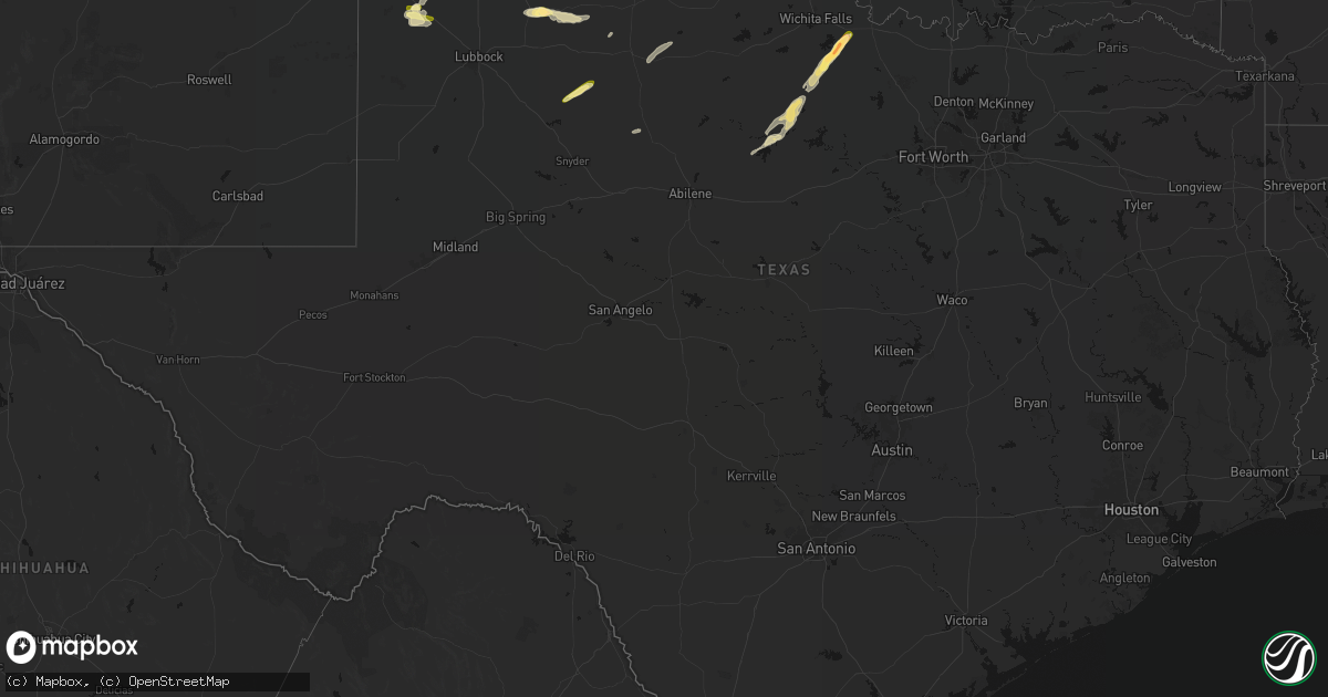 Hail map in Texas on April 3, 2026