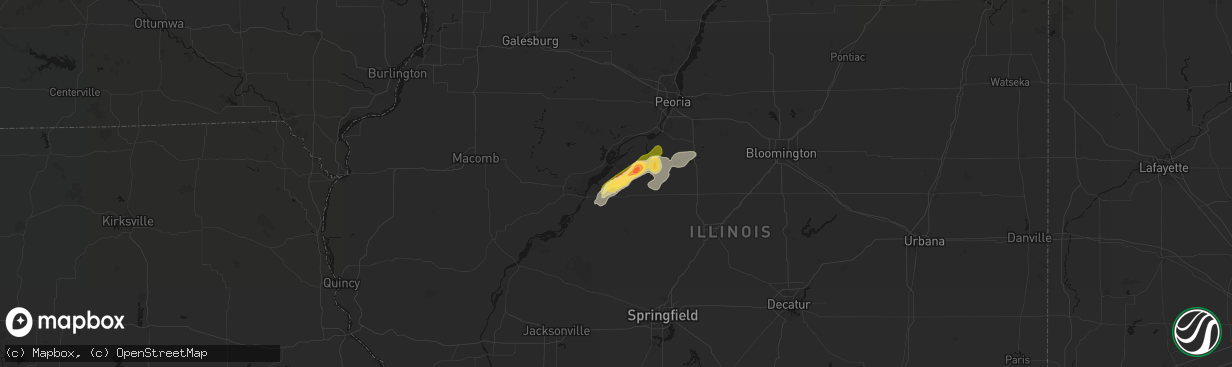 Hail map in Topeka, IL on April 3, 2026