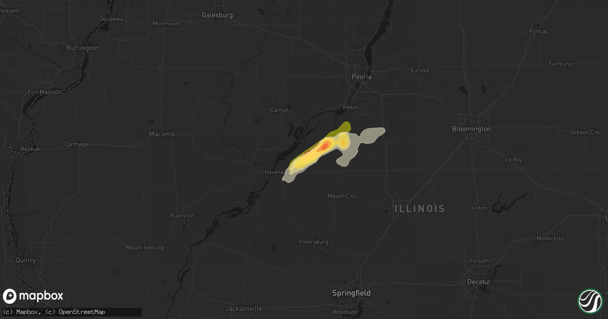 Hail map in Topeka, IL on April 3, 2026