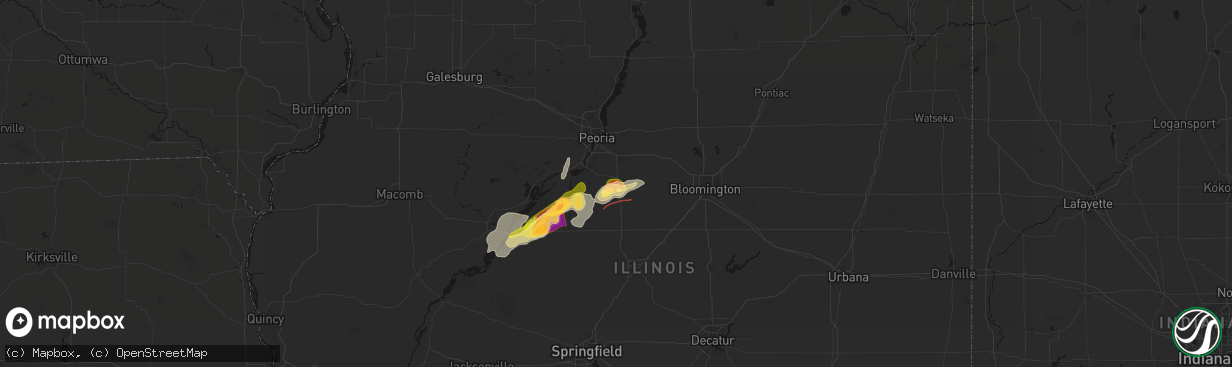 Hail map in Tremont, IL on April 3, 2026