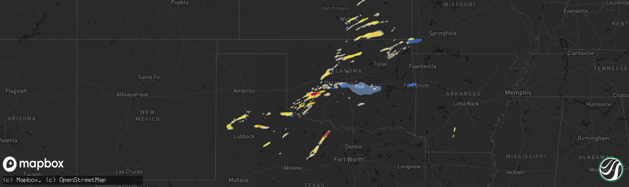 Hail map on April 3, 2026