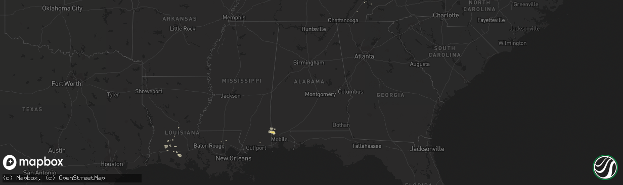 Hail map in Alabama on April 4, 2014