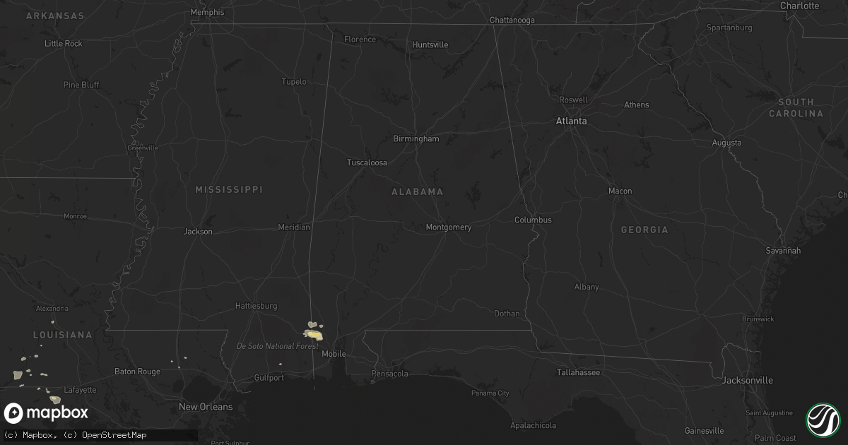 Hail map in Alabama on April 4, 2014