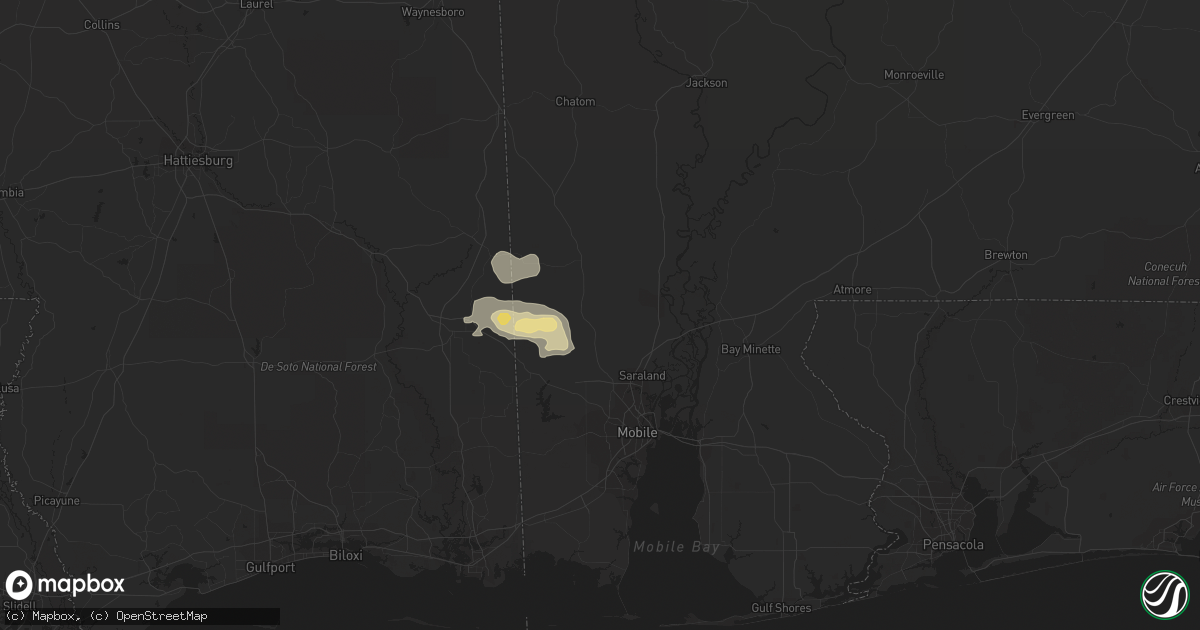 Hail map in Chunchula, AL on April 4, 2014