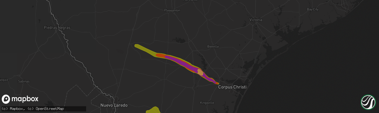 Hail map in George West, TX on April 4, 2014