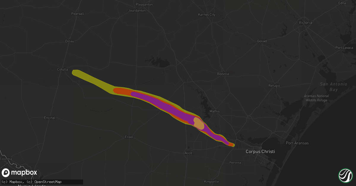 Hail map in George West, TX on April 4, 2014