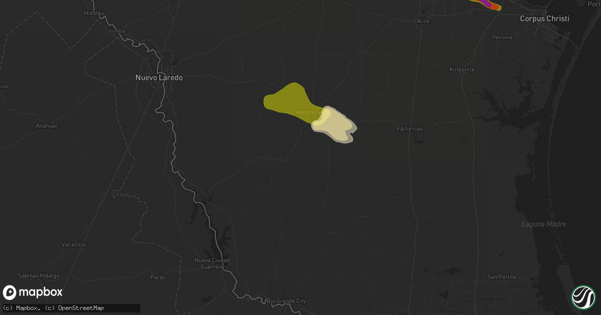 Hail map in Hebbronville, TX on April 4, 2014