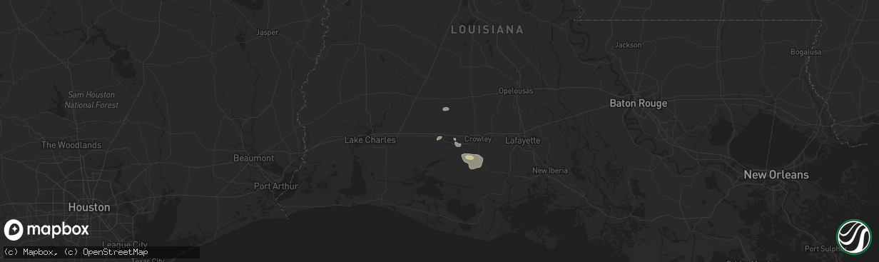 Hail map in Jennings, LA on April 4, 2014