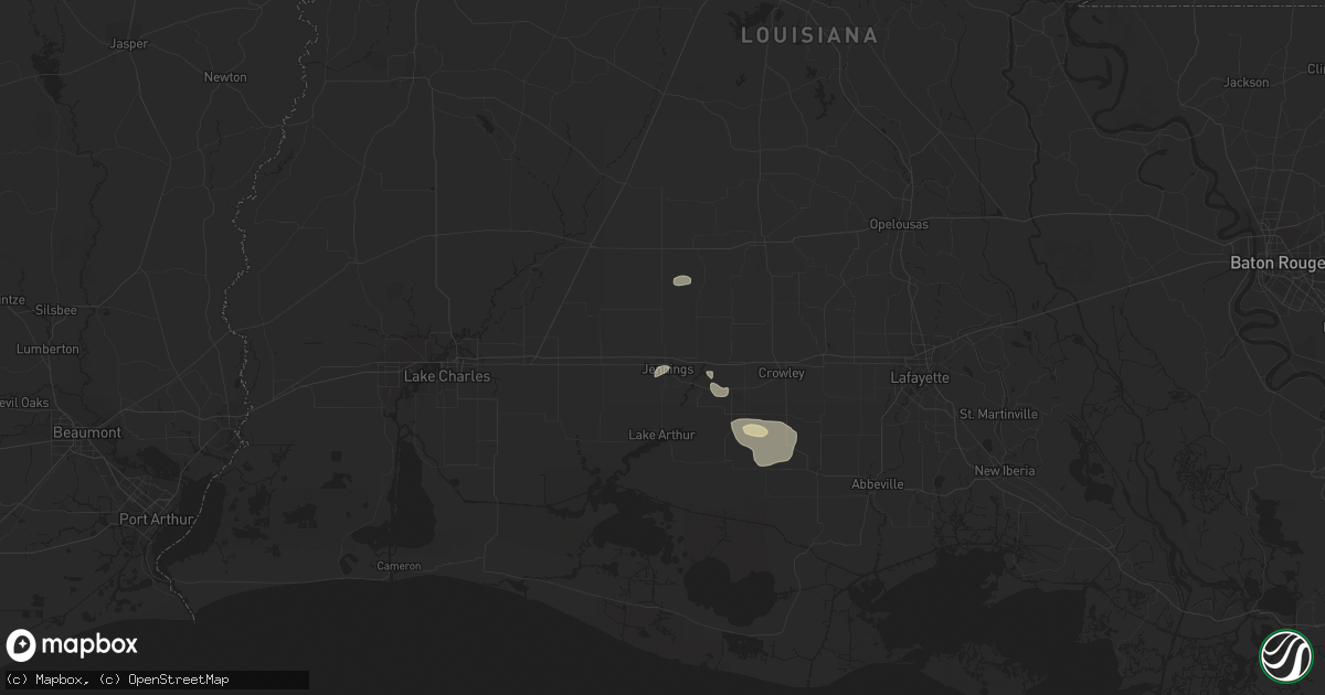 Hail map in Jennings, LA on April 4, 2014