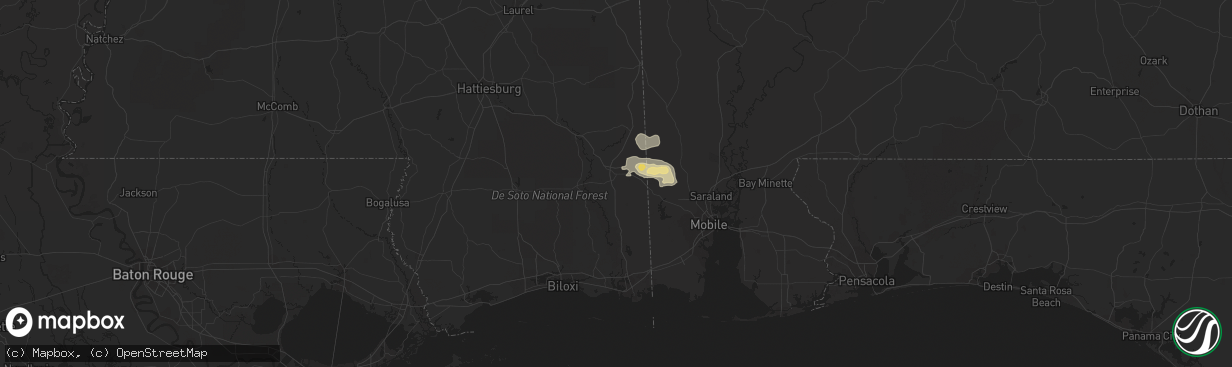 Hail map in Lucedale, MS on April 4, 2014