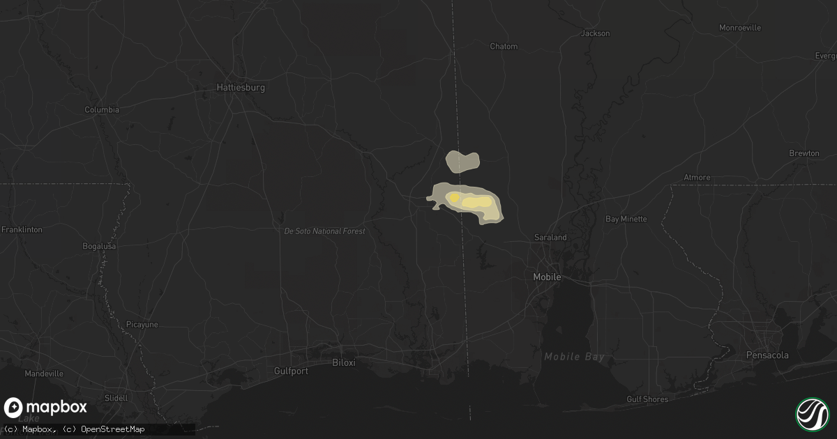 Hail map in Lucedale, MS on April 4, 2014