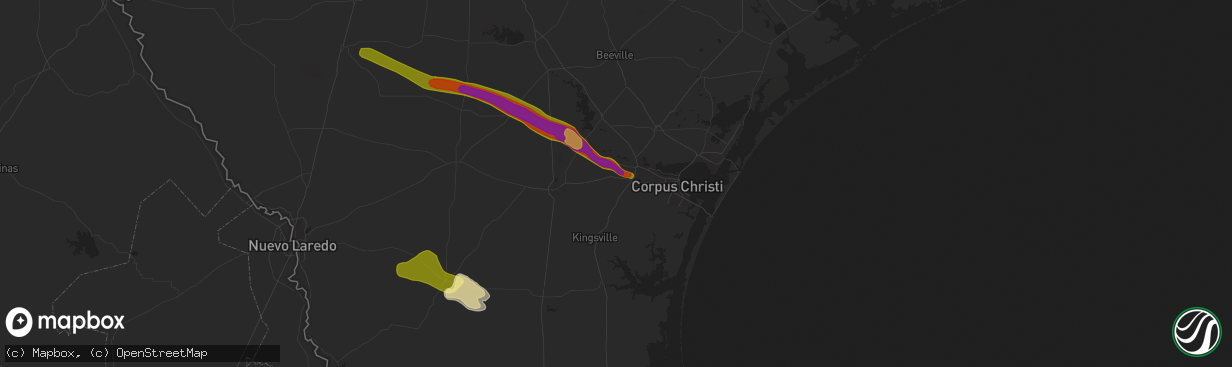 Hail map in Robstown, TX on April 4, 2014