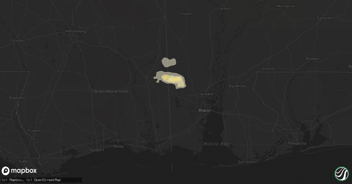 Hail map in Wilmer, AL on April 4, 2014