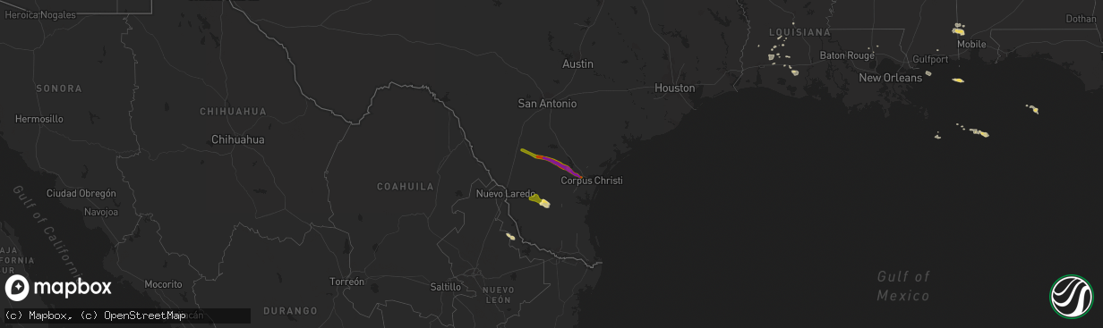 Hail map on April 4, 2014