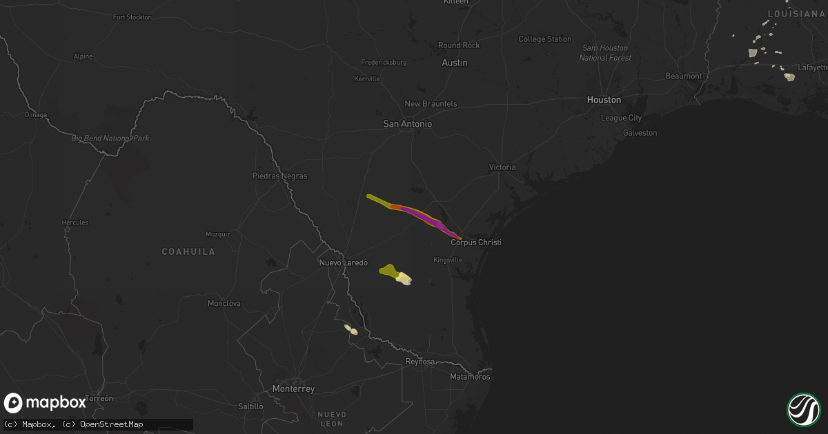 Hail map on April 4, 2014