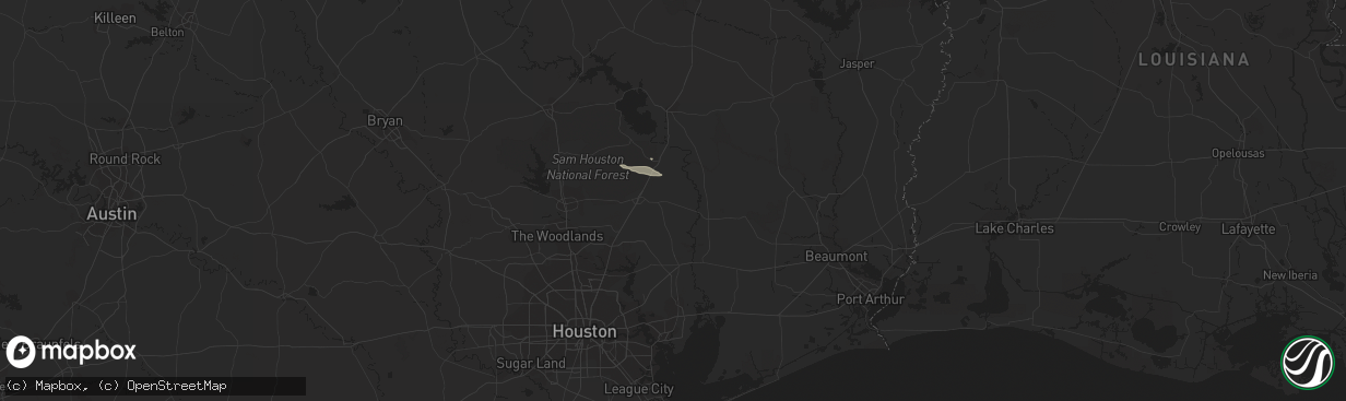 Hail map in Cleveland, TX on April 4, 2015
