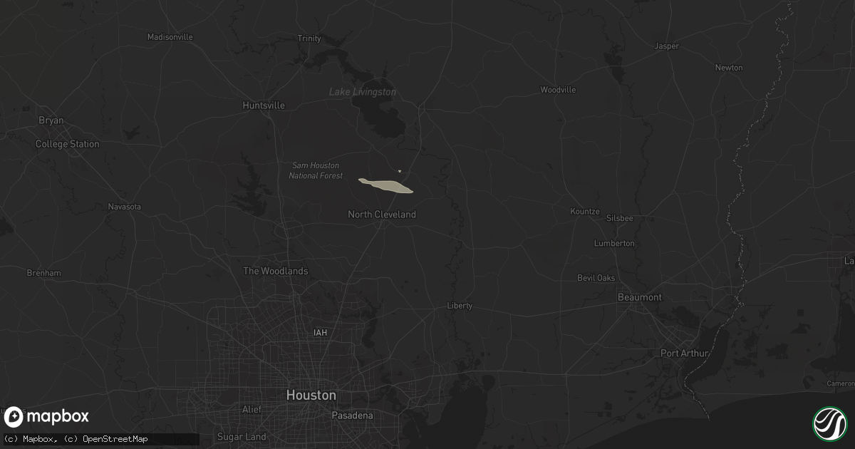 Hail map in Cleveland, TX on April 4, 2015