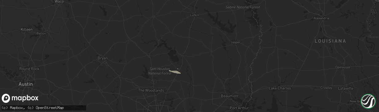 Hail map in Livingston, TX on April 4, 2015