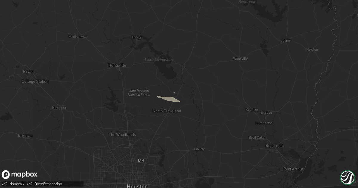 Hail map in Shepherd, TX on April 4, 2015
