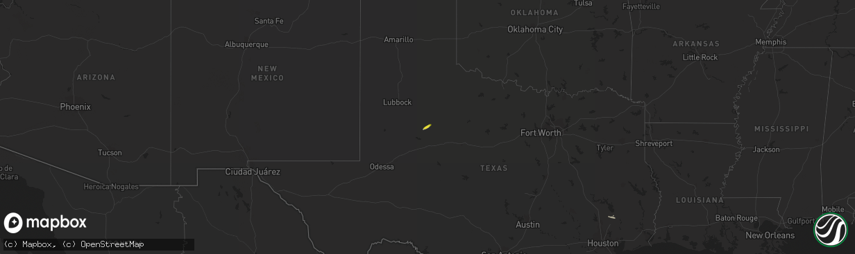 Hail map on April 4, 2015