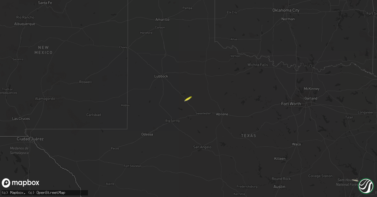 Hail map on April 4, 2015